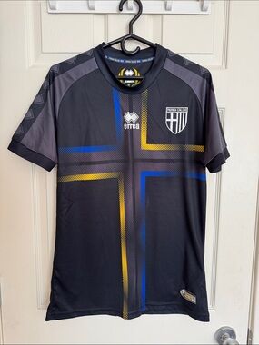 Parma Calcio Men’s Black Jersey with Blue & Yellow Cross